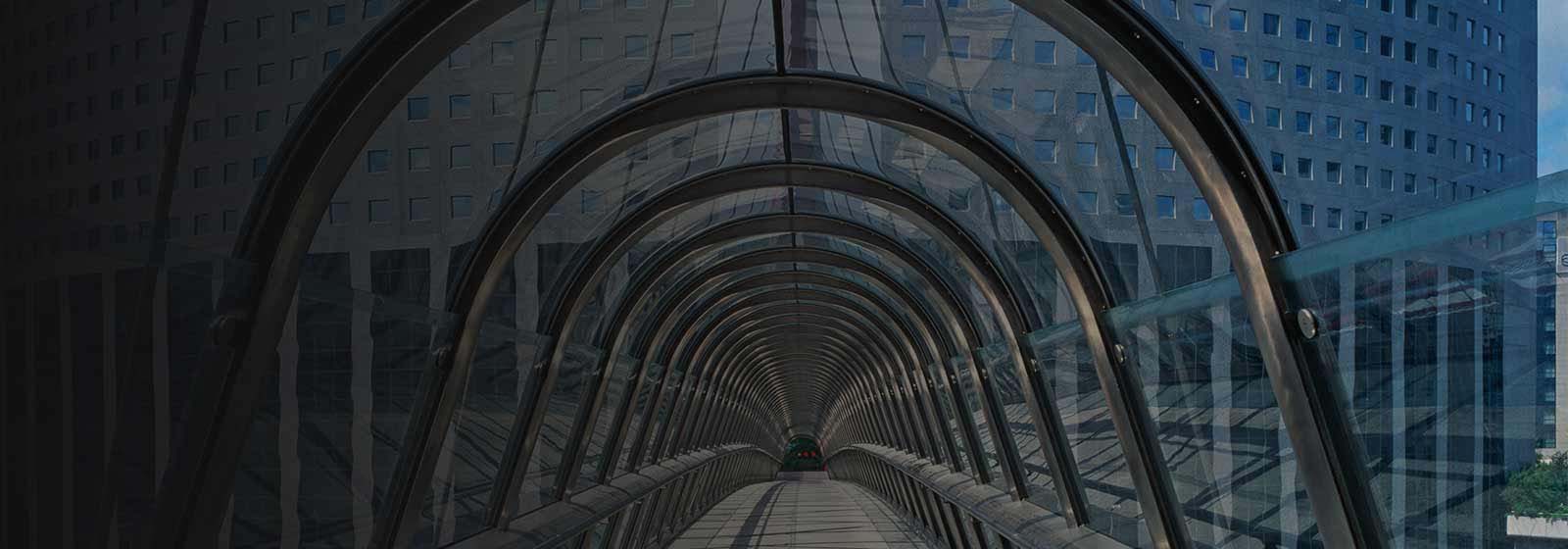 Glass lobby in workspace
