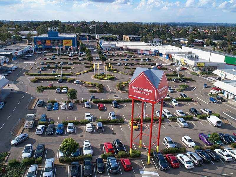 large retail centre  turn into parking lot