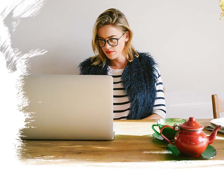 A girl working on laptop