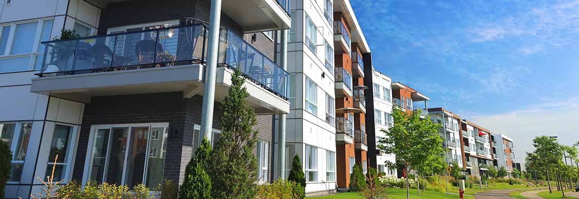 Large Multi-Condos Building Blocks with Bicycles Lane 