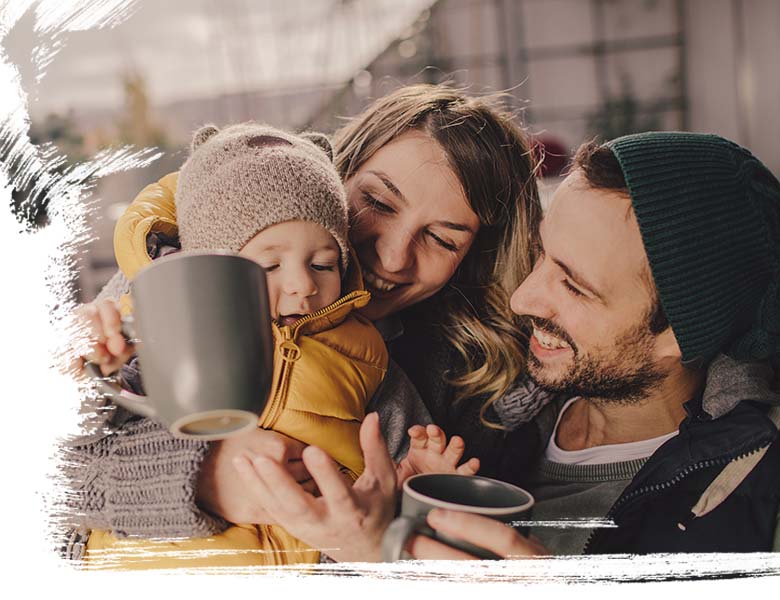 family on the balcony, homebuyers, residential