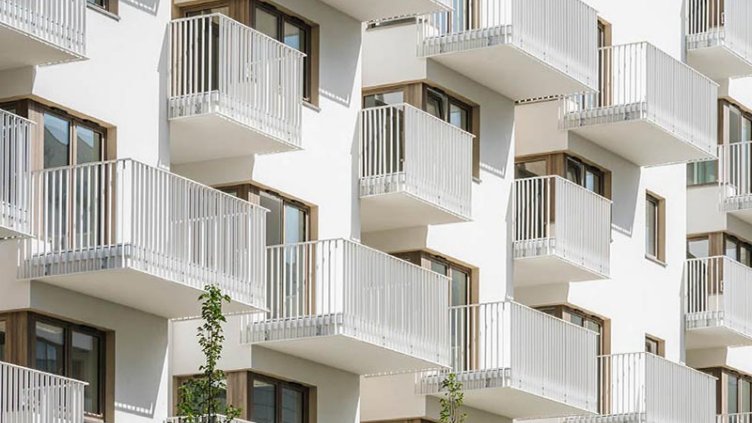 Exterior view of apartment buildings
