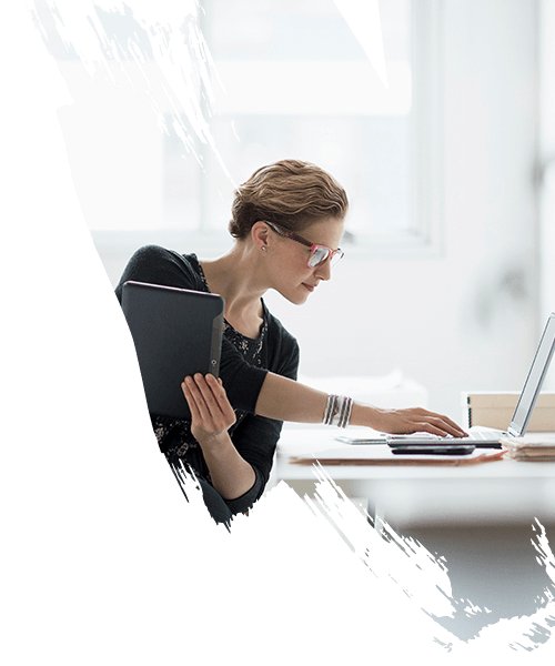 Lady working on laptop